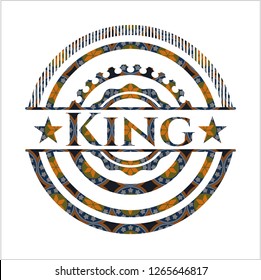 King arabesque style badge. arabic decoration.
