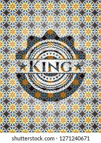 King arabesque style emblem. arabic decoration.