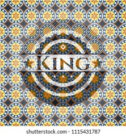 King arabic badge background. Arabesque decoration.