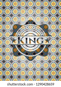King arabic style badge. Arabesque decoration.