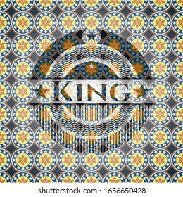 King arabic style emblem. Arabesque decoration.
