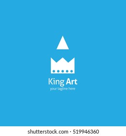 King Art Design Logo Template. Vector Illustration