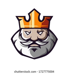 King athletic club vector logo concept isolated on white background for badge, emblem and t shirt printing. Modern sport team mascot badge design.
