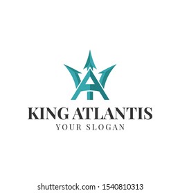 King Atlantis Logo, Atlantis Logo, Logo Design