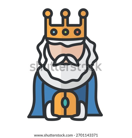 King avatar. Profile user, person. People icon. Vector illustration