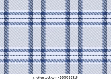 King background seamless texture, american fabric textile pattern. Uniform vector tartan check plaid in lavender and white colors palette.