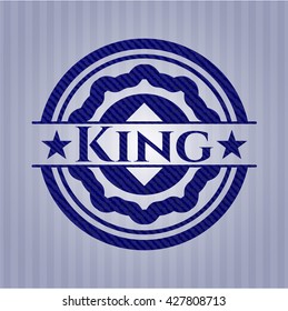King badge with jean texture