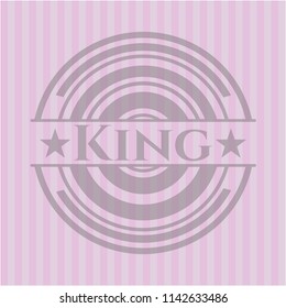 King badge with pink background