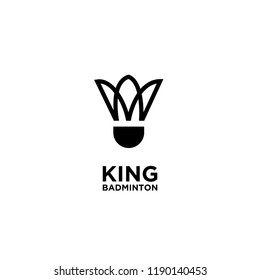 King Badminton Logo Icon Designs Vector