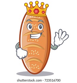 King baked bread character cartoon