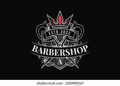 King Barbershop Vector Logo Template