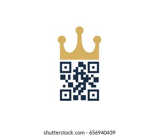 King Barcode Icon Logo Design Element