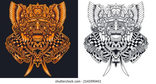 king of barong vector illustration