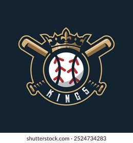 Logotipo del béisbol del rey para los deportes del equipo