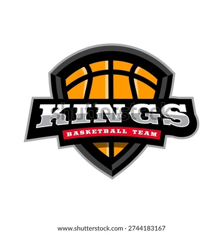 King basketball team logo design vector isolated white background 
