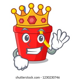 King beach bucket in string shape mascot