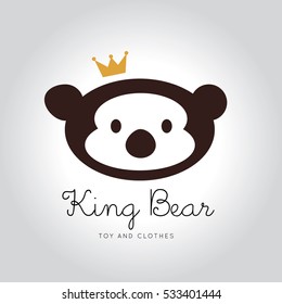 King Bear logo template.