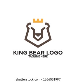 King Bear Logo Vector Illustration