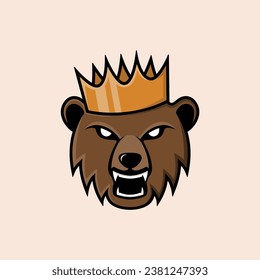 King bear mascot logo design
