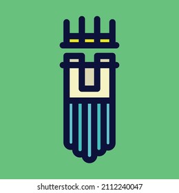 King with beard and crown lines illustration