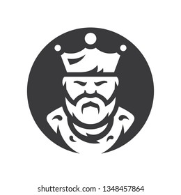 King. Bearded man. Vector silhouette sign.
