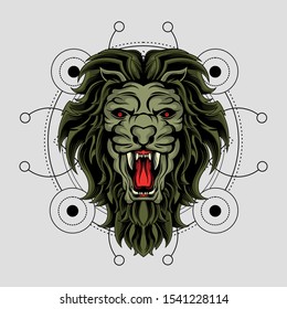 the king of beast with sacred geometry