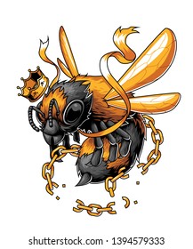 
The king bee free from the chain