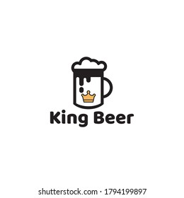 king beer drink logo vector illustration