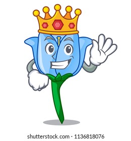 King bell flower mascot cartoon