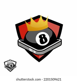 King billiard with shield logo vector