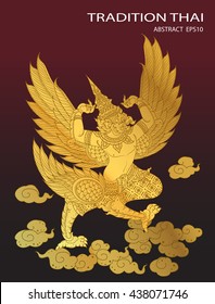 king bird thai tradition cover vector