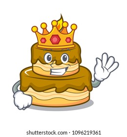 King birthday cake mascot cartoon