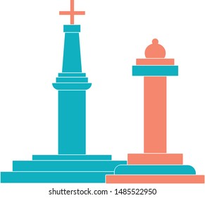King bishop chess icon trendy icon on white background for web graphic