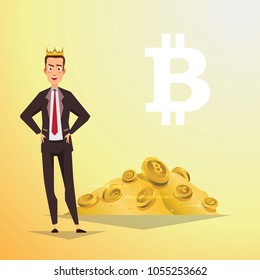 KING OF BITCOIN WITH TIE AND SUIT