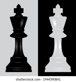 king black and white chess piece vector illustration