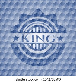 King blue polygonal emblem.