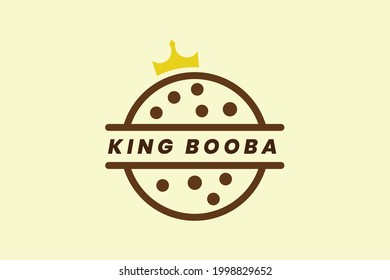 King boba logo design template