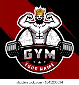 King Bodybuilding Gym Logo Stock Vector Royalty Free