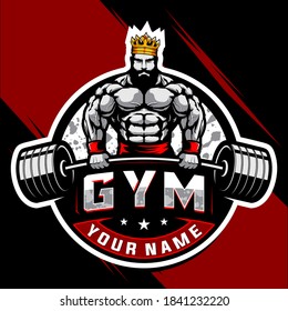 King bodybuilding and gym logo vector