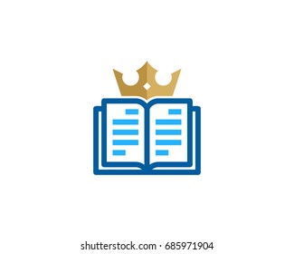 King Book Icon Logo Design Element