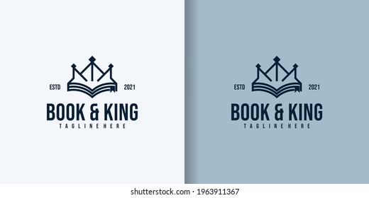 King  book logo design vector. simple logo education