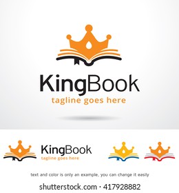 King Book Logo Template Design Vector