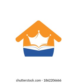 King Book vector logo template design. Vector book and crown logo concept.	
