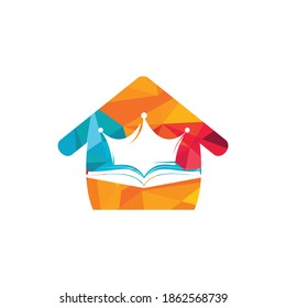 King Book, Vektorgrafik-Logo-Design. Vektorbuch und Kronlogo Konzept.	
