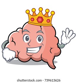 King brain character cartoon mascot