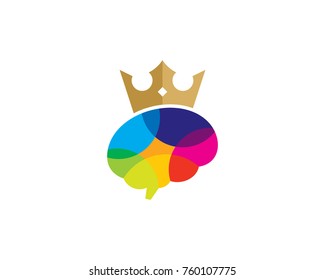 King Brain Icon Logo Design Element
