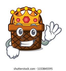 King bread basket mascot cartoon