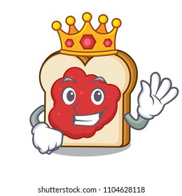 King bread with jam mascot cartoon