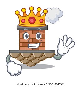 King brick chimney next the cartoon roof