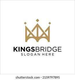 King Bridge Logo, Crown Bridge Logo Design Template